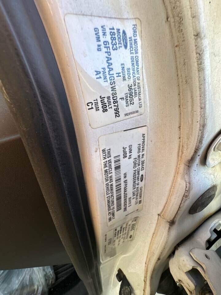 2008 Ford Fg Falcon LH Passengers Side Rear Inner Door Handle #B227